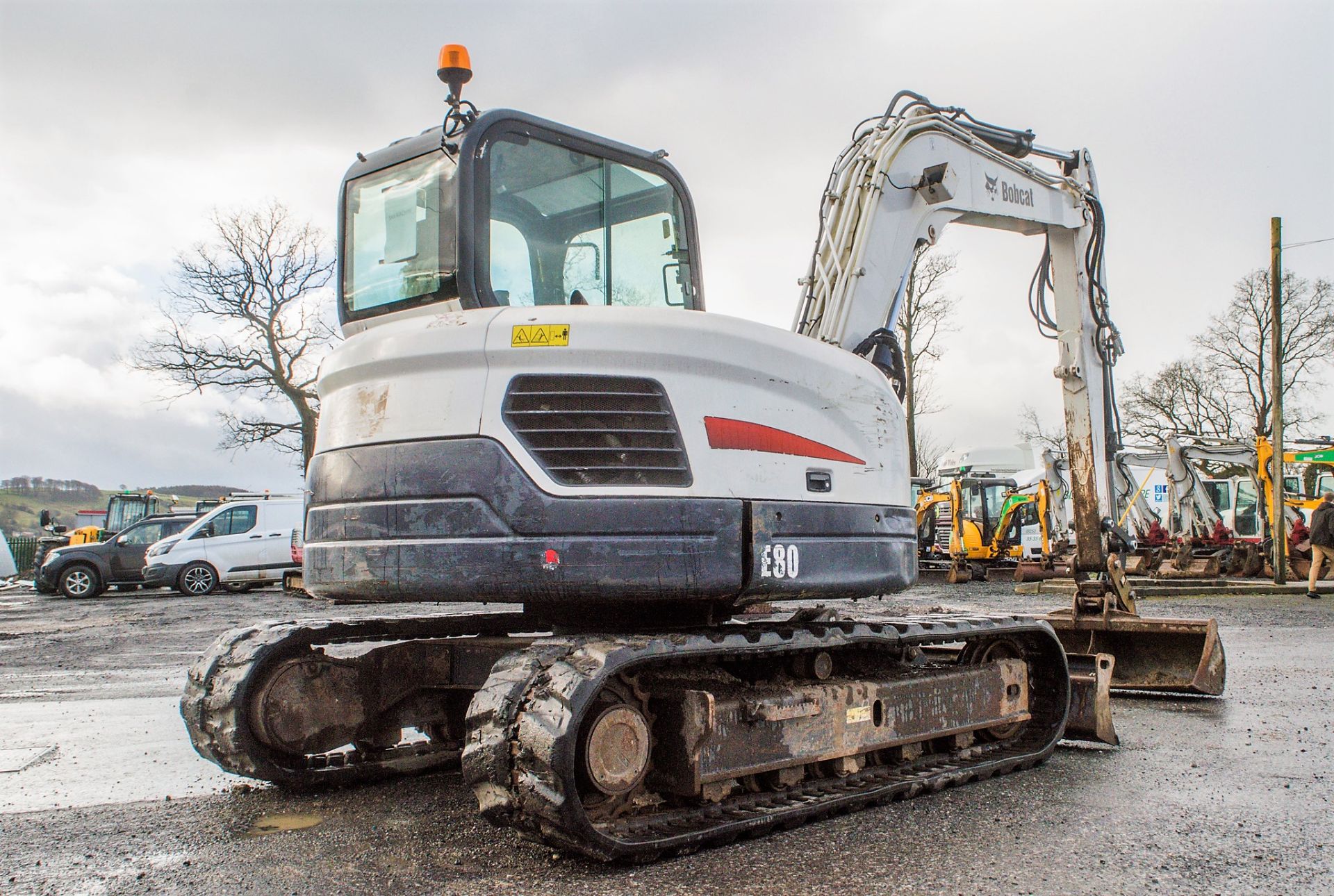 Bobcat E80 8 tonne rubber tracked excavator Year: 2013 S/N: 312768 Recorded Hours: 2878 blade, - Image 4 of 18