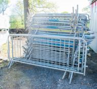 Approximately 45 crowd control barriers