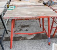 Collapsible steel site work bench