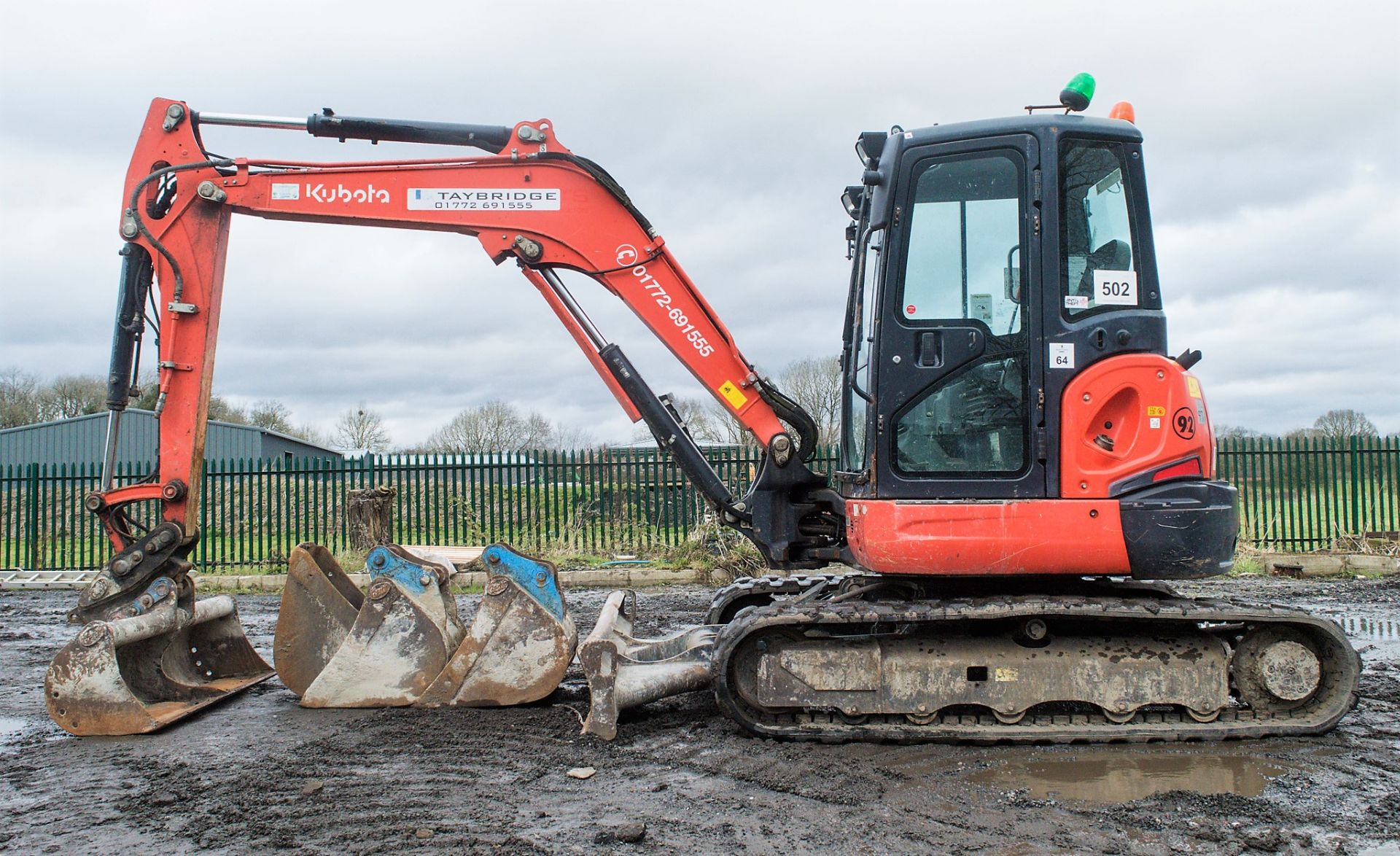 Kubota U55-4 5.5 tonne rubber tracked mini excavator Year: 2012 S/N: 51298 Recorded Hours: 4071 - Image 7 of 24