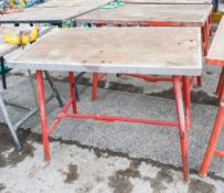 Collapsible steel site work bench