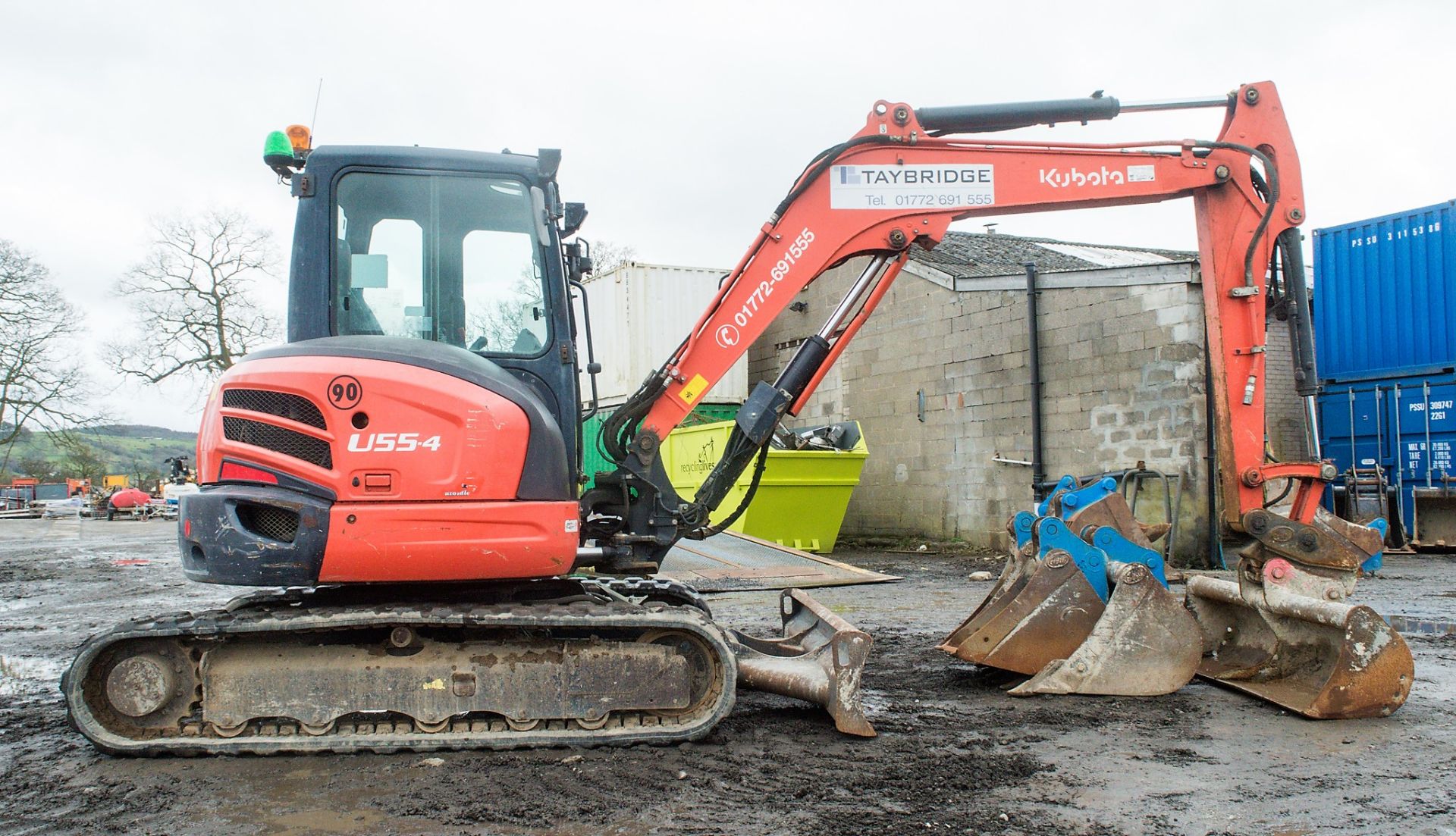 Kubota U55-4 5.5 tonne rubber tracked mini excavator Year: 2012 S/N: 51331 Recorded Hours: 5431 - Image 8 of 23