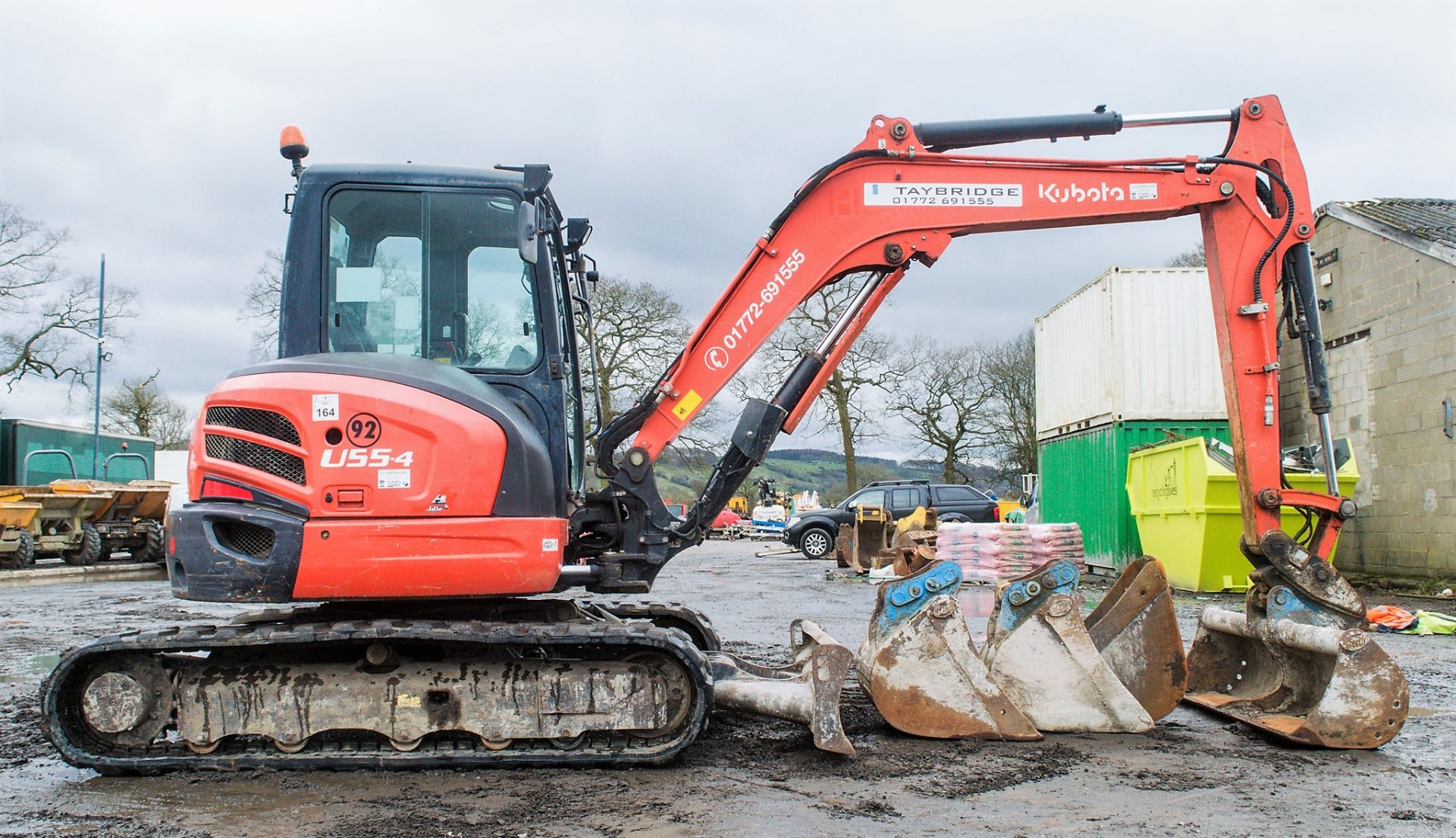 Kubota U55-4 5.5 tonne rubber tracked mini excavator Year: 2012 S/N: 51298 Recorded Hours: 4071 - Image 8 of 24