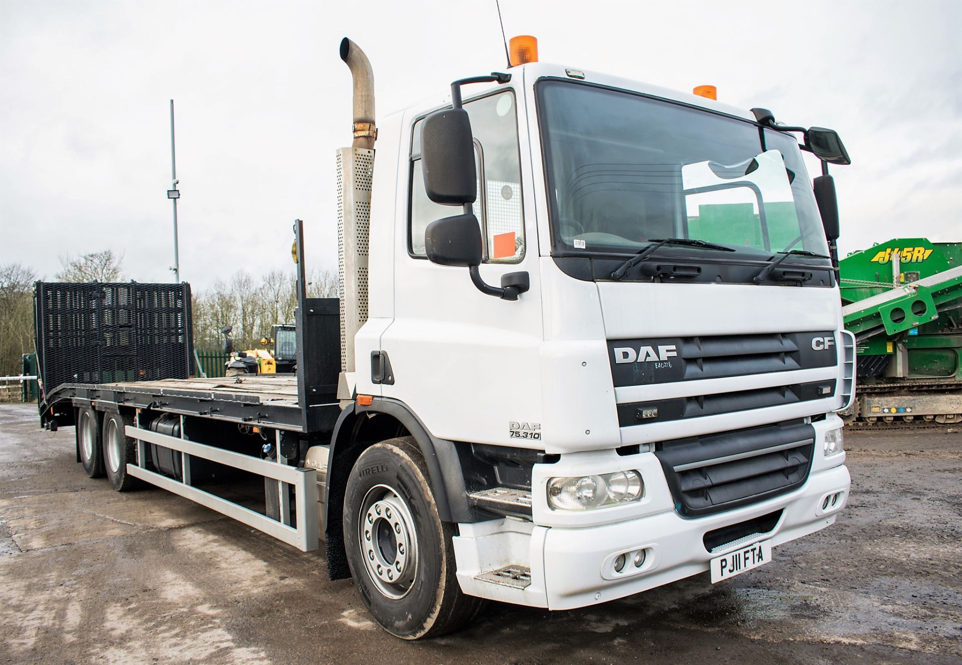 DAF 75.310 automatic 26 tonne 6 wheel beaver tail plant lorry Registration Number: PJ11 FTA Date - Image 2 of 20