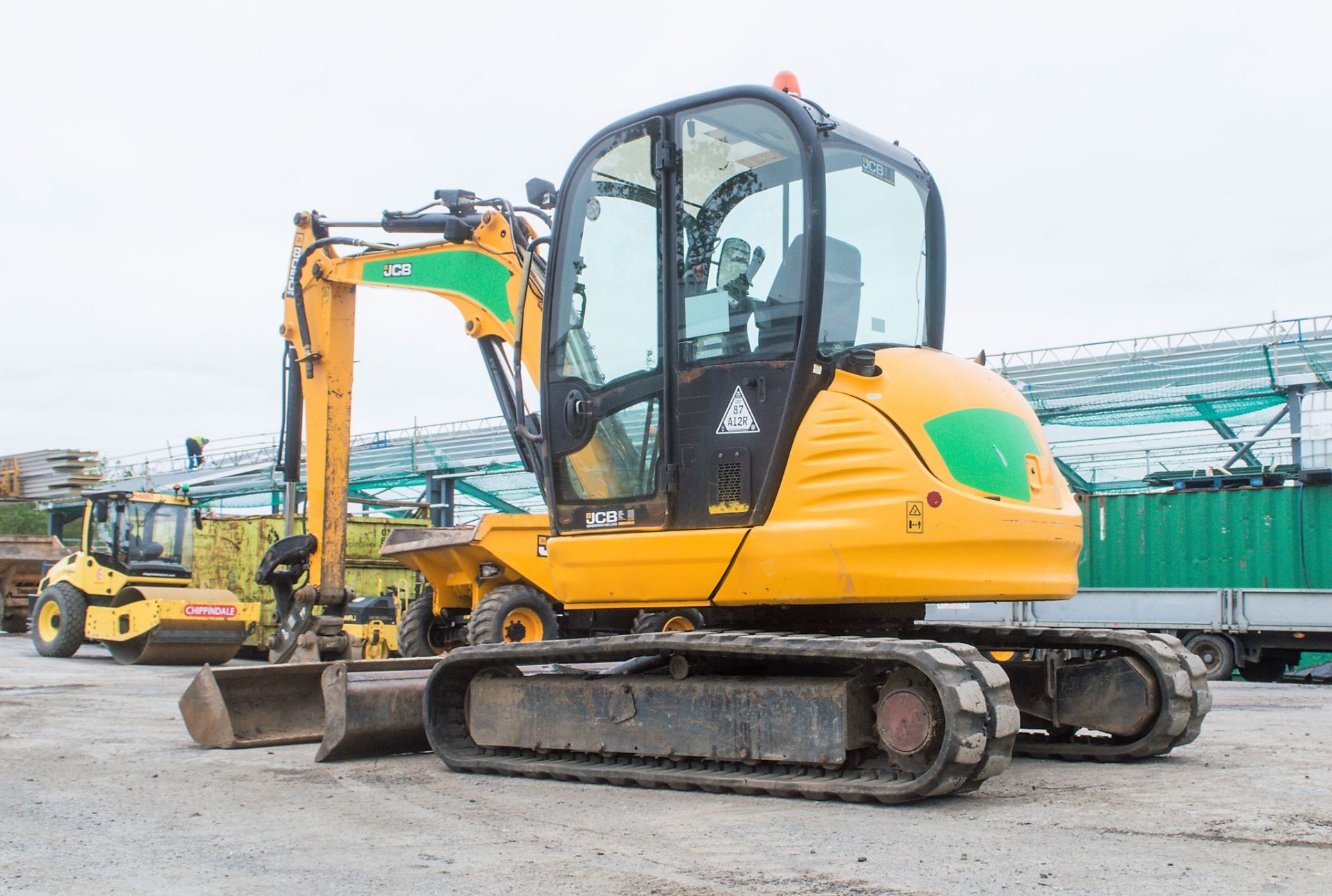 JCB 8050 RTS reduced tail swing rubber tracked mini excavator  Year: 2013 S/N: 741958 Recorded - Bild 3 aus 23