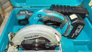 Makita 18 volt cordless circular saw  c/w charger, battery and carry case A652511