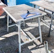 Collapsible steel work bench