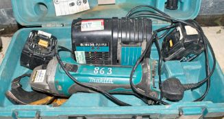 Makita 18v cordless angle grinder c/w charger, battery & carry case A686170