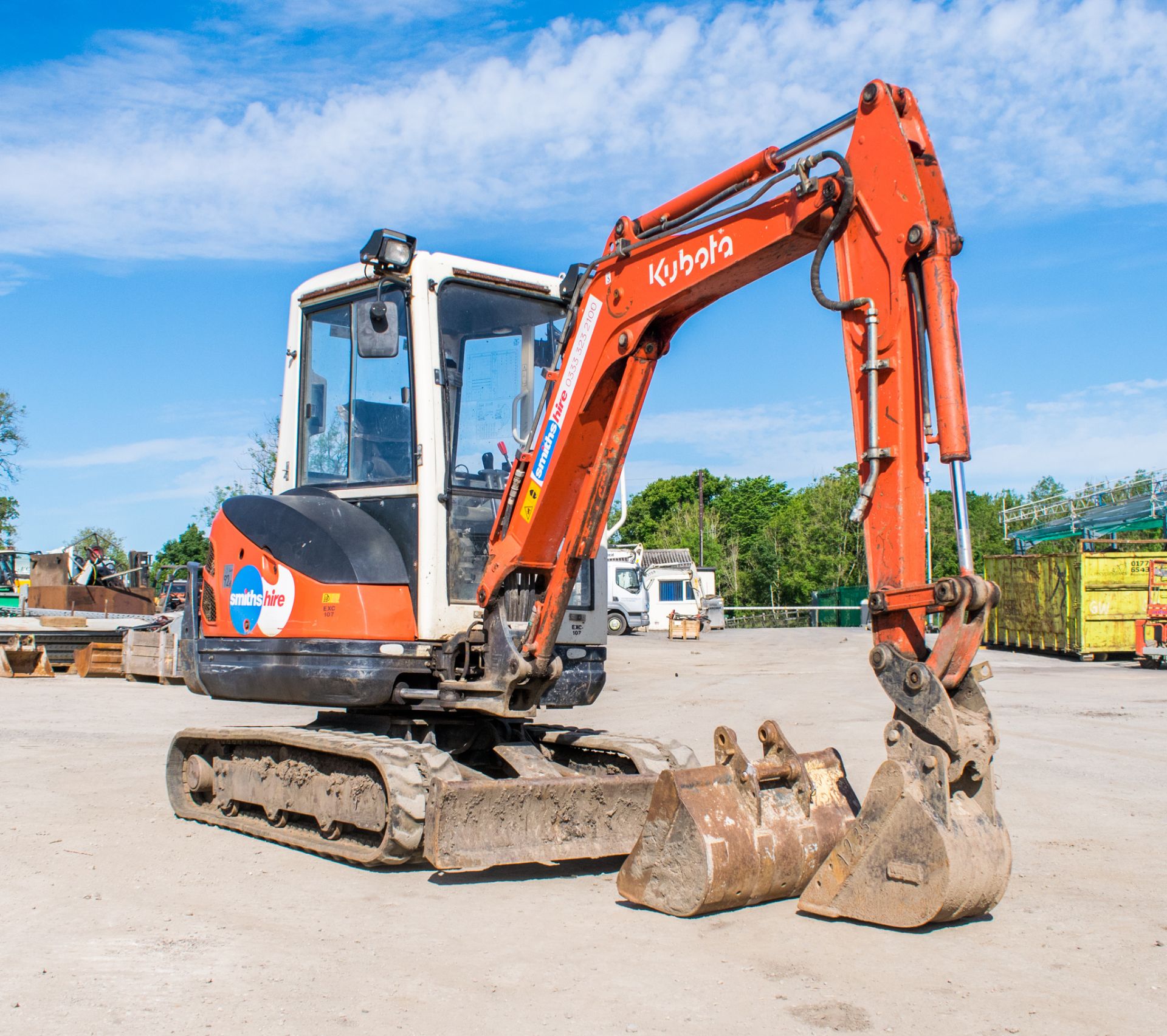 Kubota 61-3 2.6 tonne rubber tracked mini excavator Year: 2012 S/N:79112 Recorded hours: 3890 blade, - Image 2 of 16