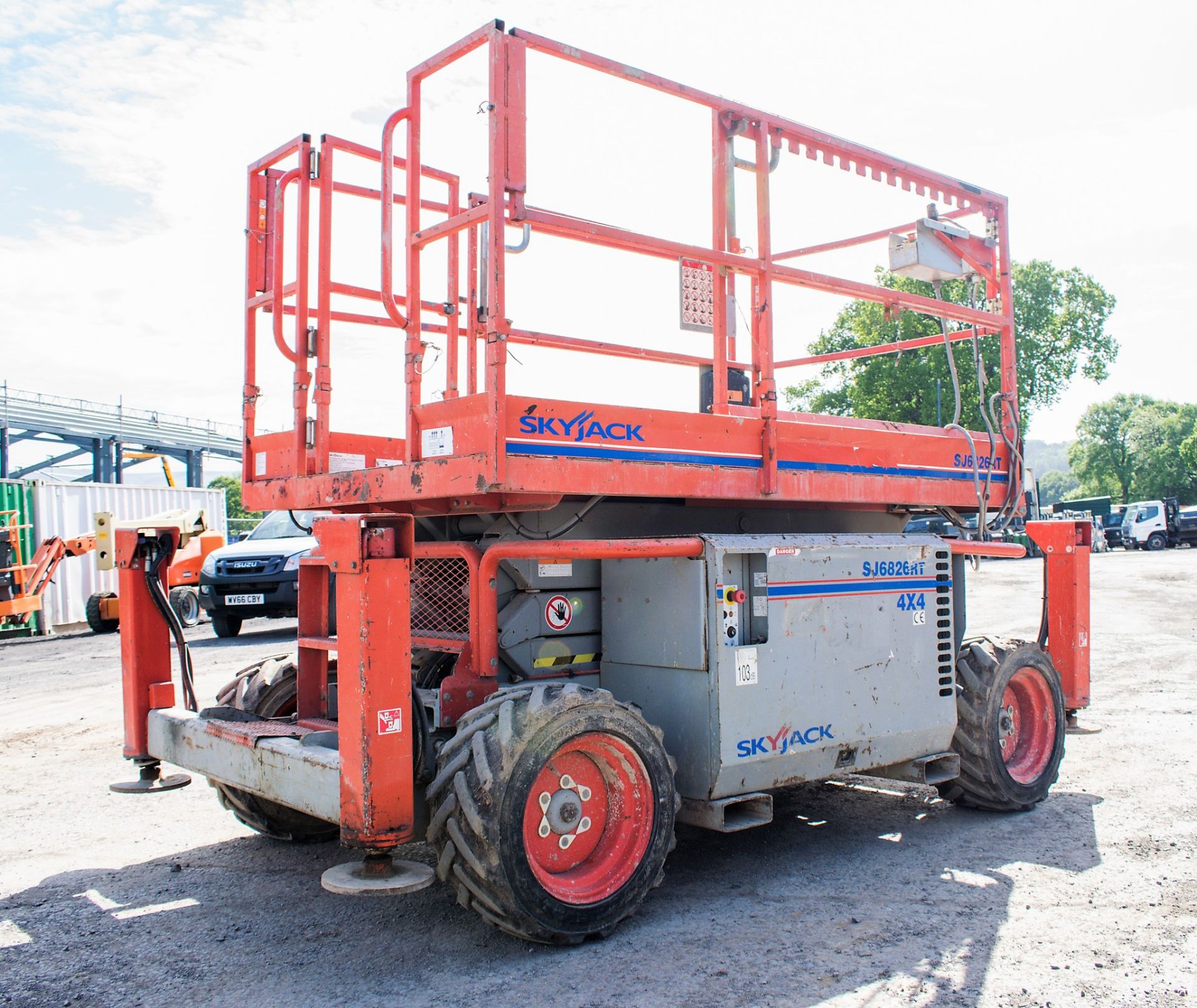 Skyjack SJ6826RT 4X4 diesel driven scissor lift access platform  Year: 2012 S/N: 37002999 Recorded