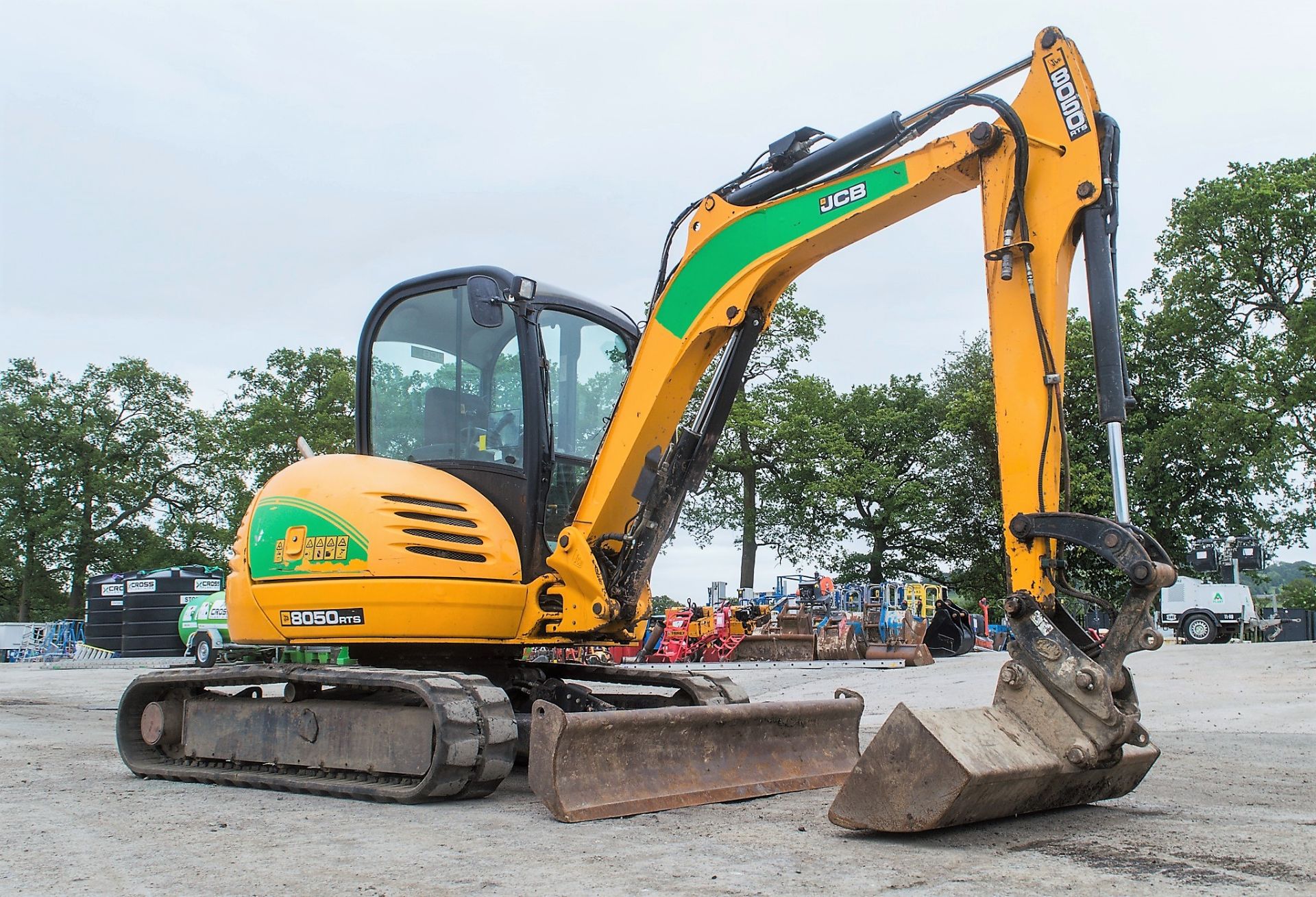 JCB 8050 RTS reduced tail swing rubber tracked mini excavator  Year: 2013 S/N: 741958 Recorded - Bild 2 aus 23