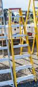 8 tread fibreglass framed aluminium step ladder