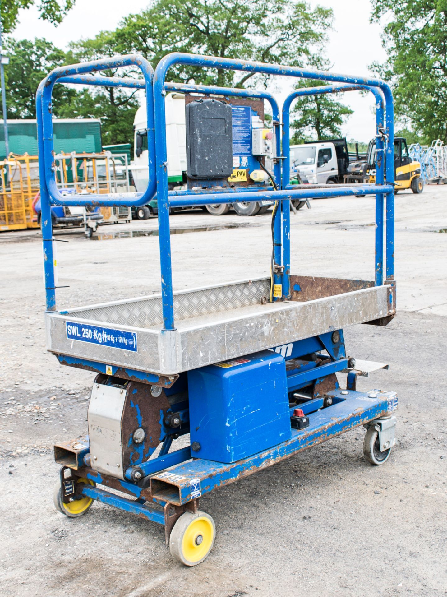 Power Tower battery electric push along scissor lift access platfrom  Year: 2011 PF1300