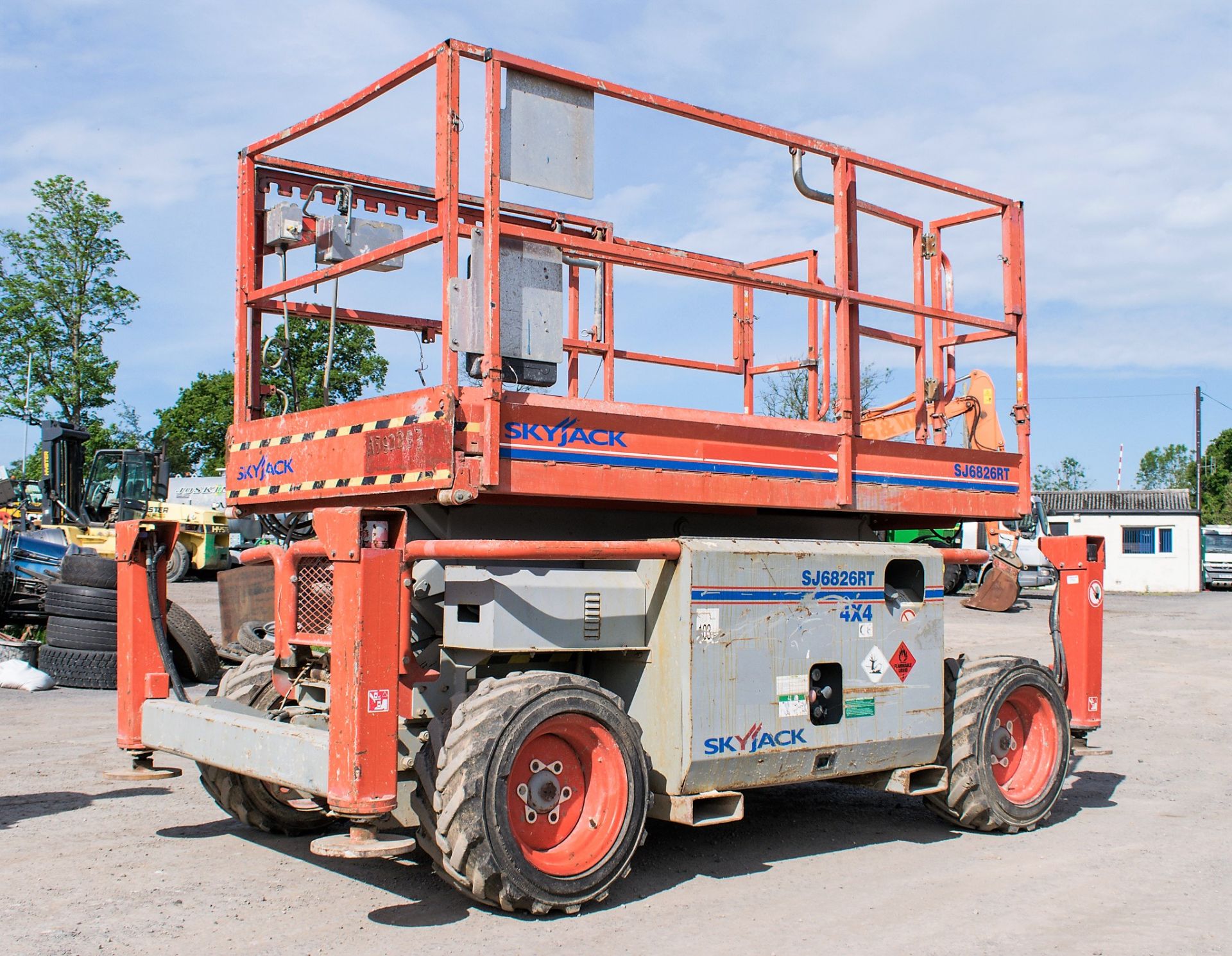 Skyjack SJ6826RT 4X4 diesel driven scissor lift access platform  Year: 2012 S/N: 37002999 Recorded - Image 4 of 13