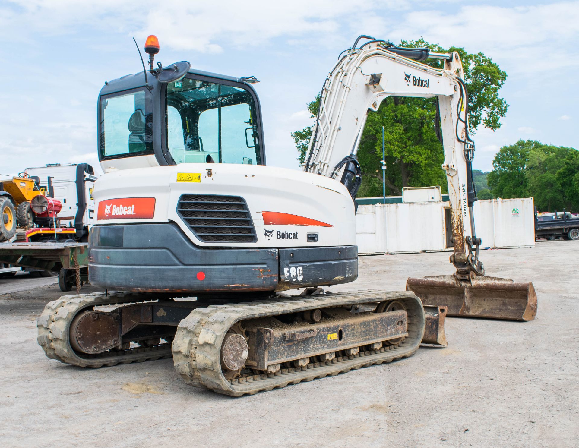 Bobcat E80 8 tonne rubber tracked excavator Year: 2013 S/N: aet312767 Recorded Hours: 2244 blade, - Image 3 of 21