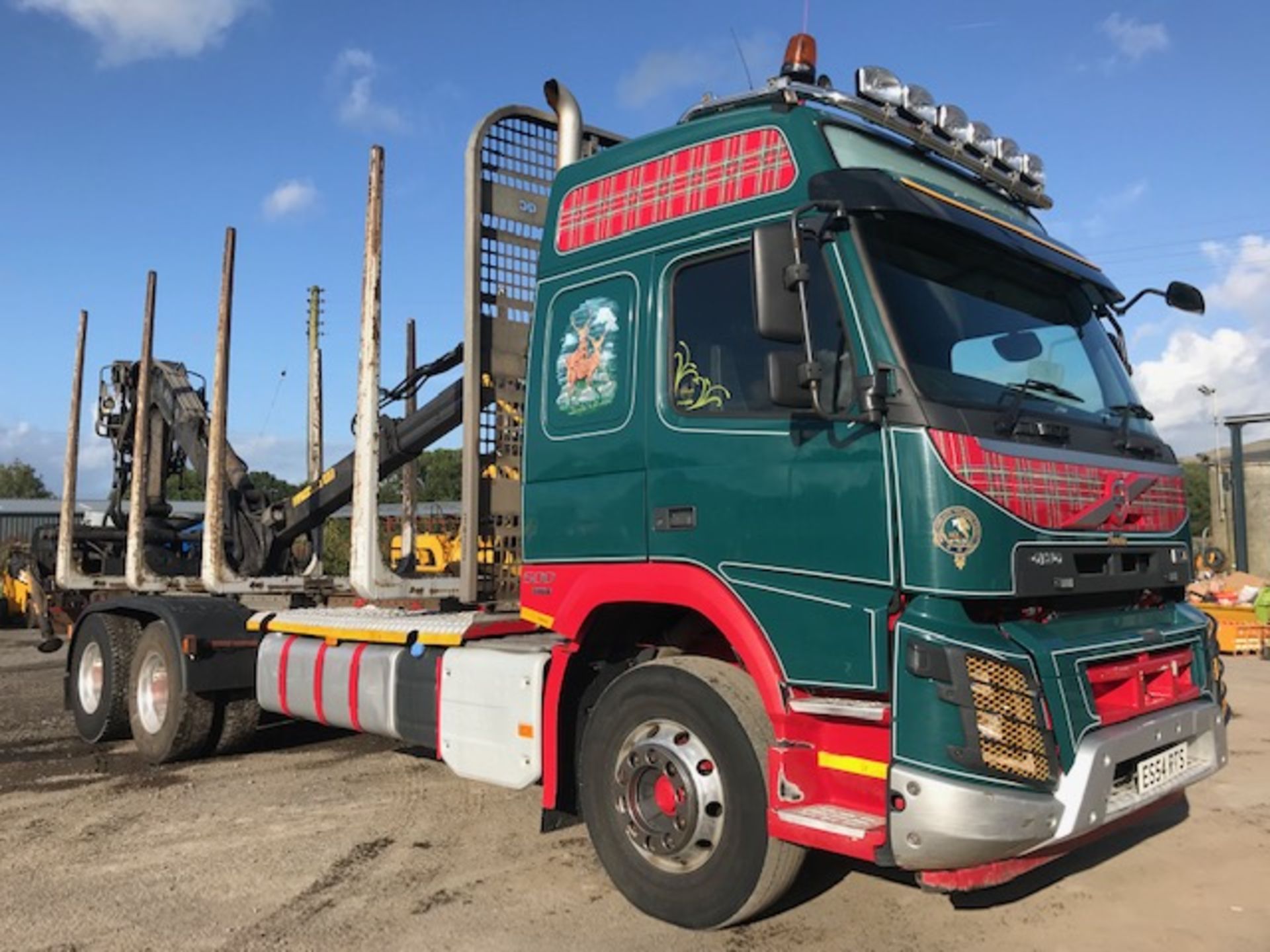 2014 Volvo FMX 500 Euro 6 Auto 6 x 4 timber carrying crane lorry Registration Number: ES54 RTS - Image 7 of 21