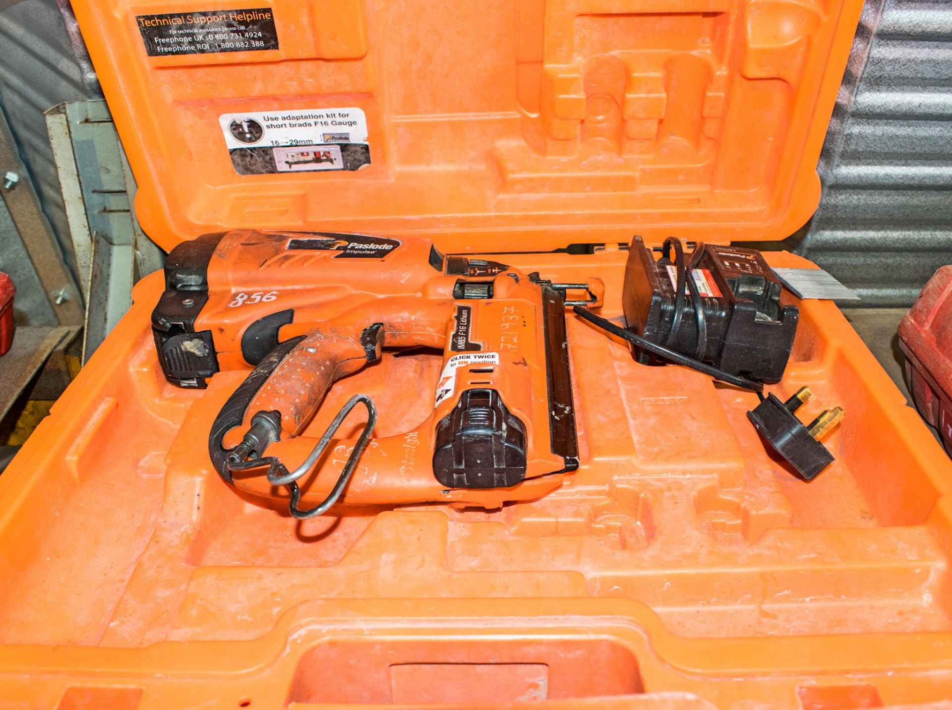 Paslode IM65 nail gun c/w charger, battery & carry case A721937