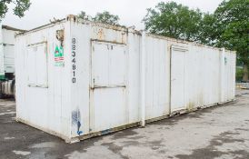 32ft x 10ft steel anti-vandal jack leg site office unit BB34810 ** Door missing & no keys **