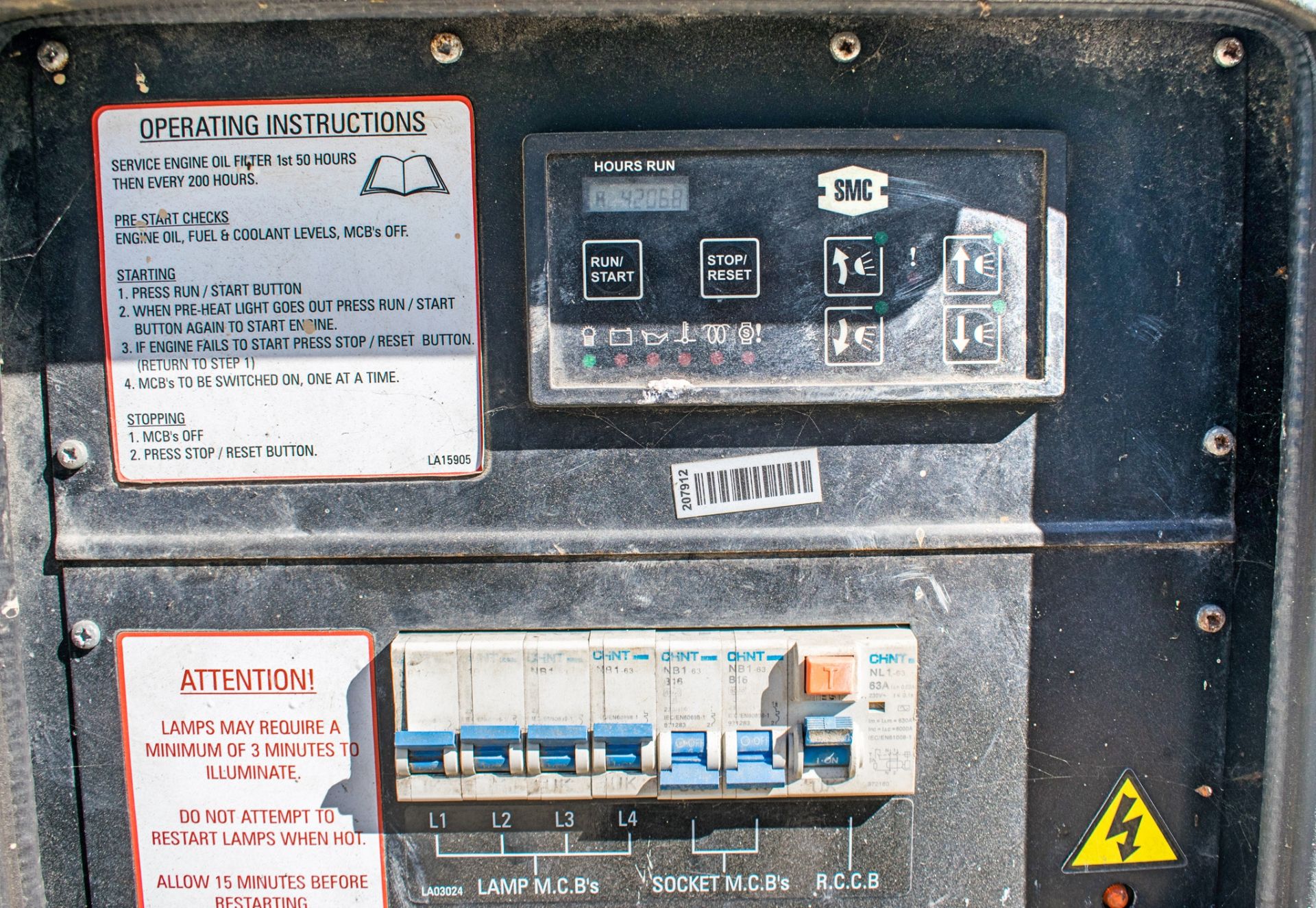 SMC TL-90 diesel driven fast tow lighting tower Year: 2012 S/N: T90129123 Recorded Hours: 4206 - Image 7 of 8