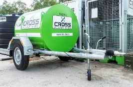 Cross 1000 litre fast tow bunded fuel bowser c/w manual & electric pump, delivery meter, hose &