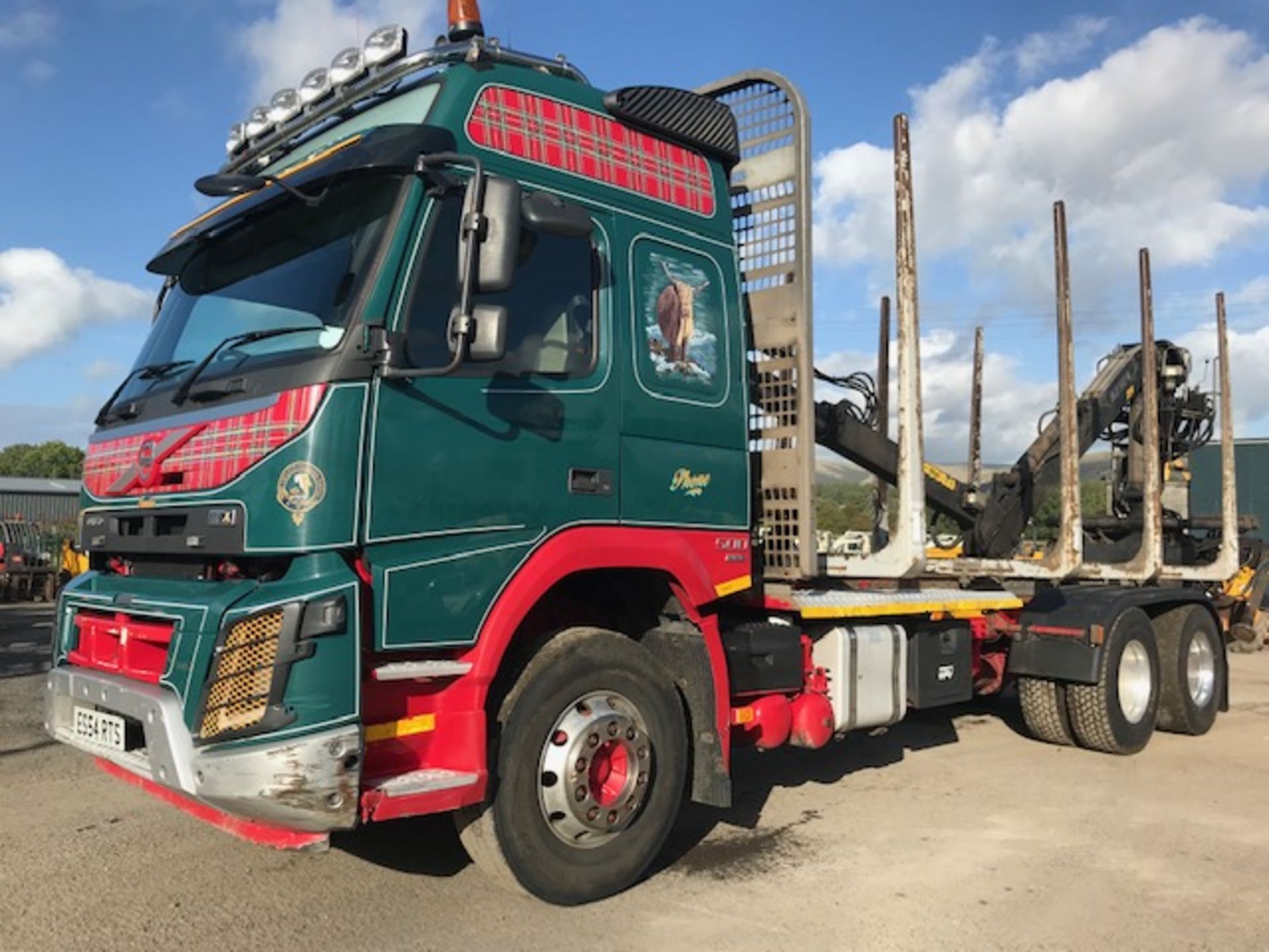 2014 Volvo FMX 500 Euro 6 Auto 6 x 4 timber carrying crane lorry Registration Number: ES54 RTS