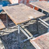 Collapsible steel work bench