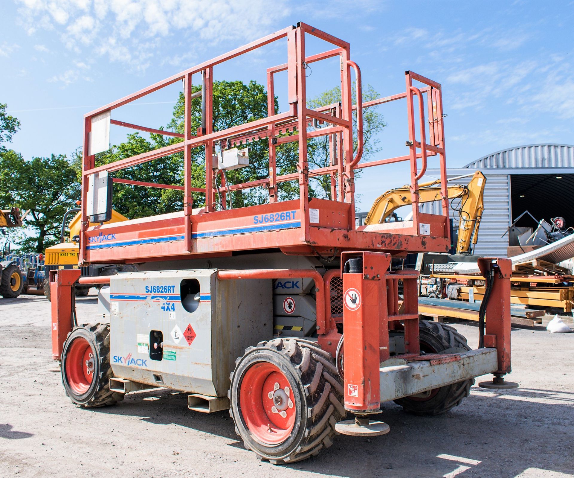 Skyjack SJ6826RT 4X4 diesel driven scissor lift access platform  Year: 2012 S/N: 37002999 Recorded - Image 3 of 13