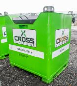 Cross Plant 900 litre fuel cube bunded fuel bowser c/w manual pump, delivery hose & nozzle EN1691