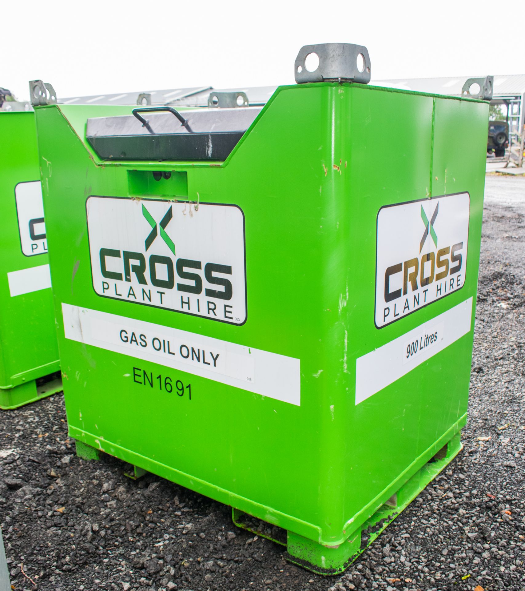 Cross Plant 900 litre fuel cube bunded fuel bowser c/w manual pump, delivery hose & nozzle EN1691