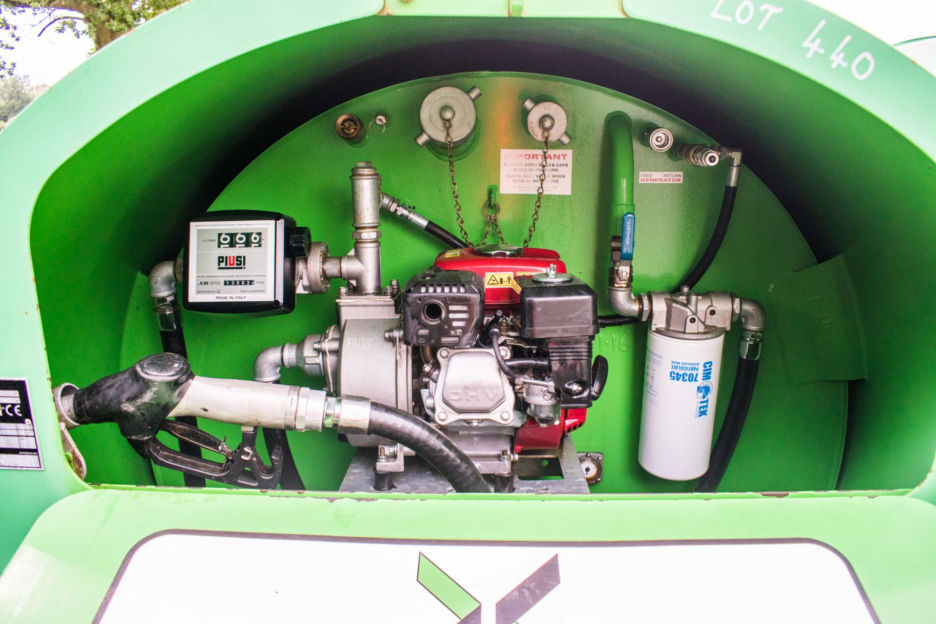 Cross Plant 2500 litre bunded fuel bowser Year: 2016 c/w petrol pump, delivery hose, gauge & - Image 2 of 2