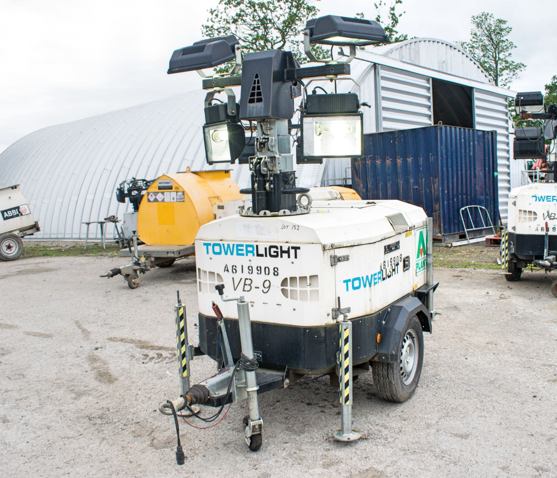 Tower Light VB-9 diesel driven fast tow lighting tower Year: 2013 S/N: 1302876 Recorded Hours: