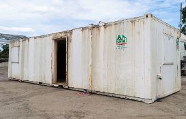 32ft x 10ft steel anti vandal jack leg office site unit comprising of office area & drying room **