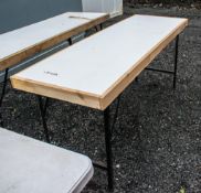 Trestle wooden table