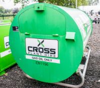 Cross Plant 2500 litre bunded fuel bowser Year: 2016 c/w petrol pump, delivery hose, gauge &