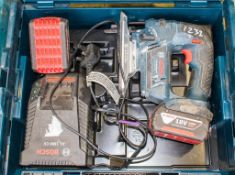 Bosch 18v cordless jigsaw c/w 2 batteries, charger & carry case E00010255