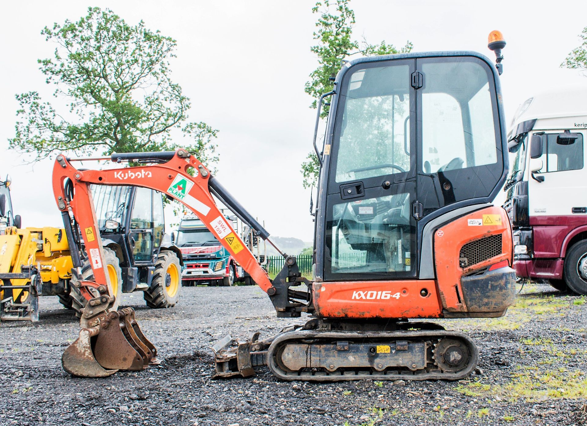 Kubota KX016-4 1.6 tonne rubber tracked mini excavator Year: 2014 S/N: 57528 Recorded Hours: 2621 - Image 8 of 19