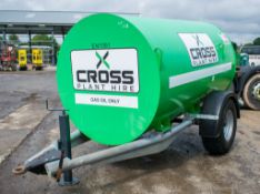 Cross Plant 2500 litre fast tow bunded fuel bowser Year: 2016 c/w petrol pump, delivery hose,