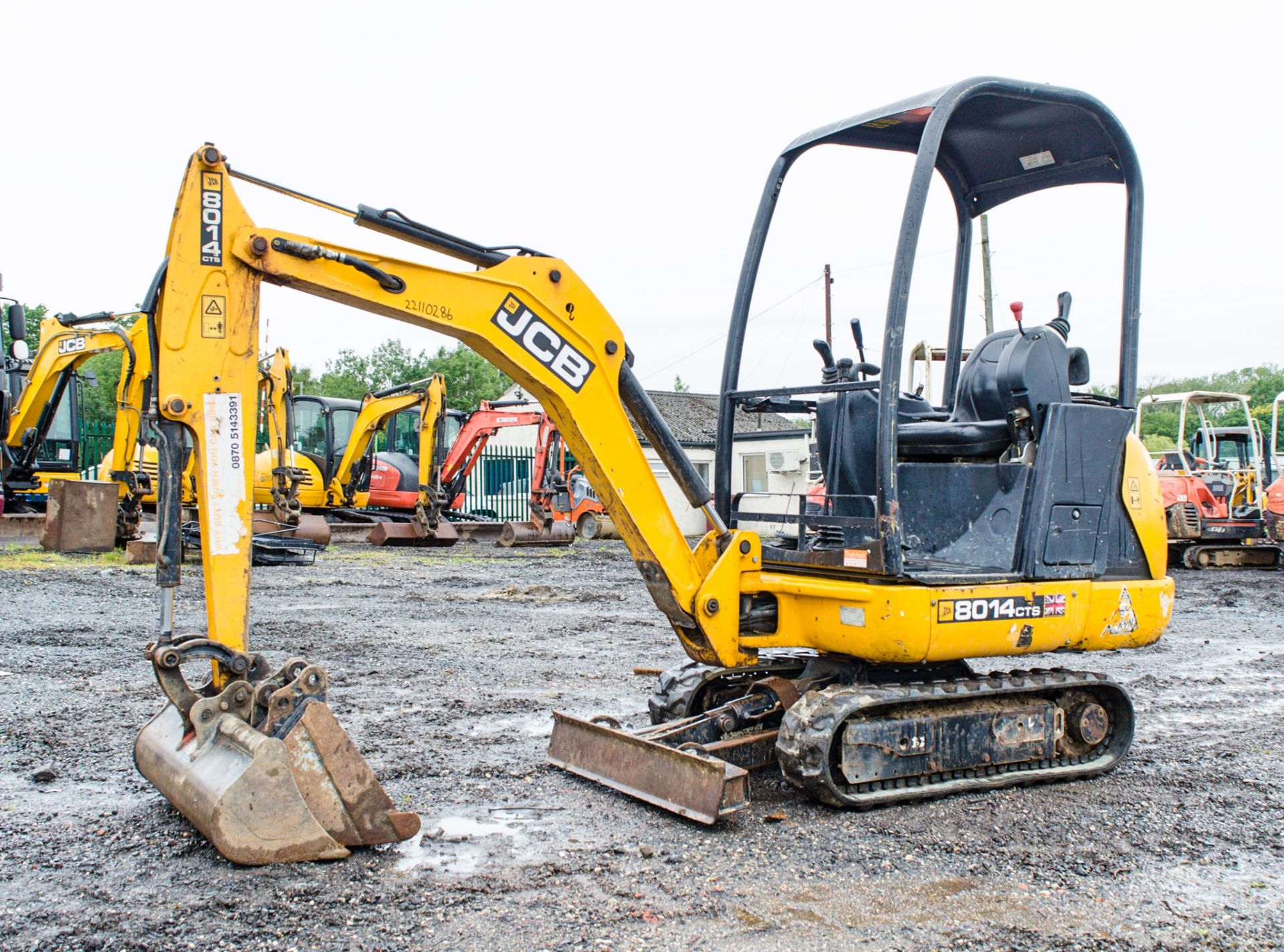 JCB 8014 CTS 1.5 tonne rubber tracked mini excavator Year: 2014 S/N: 2070464 Recorded Hours: 1102