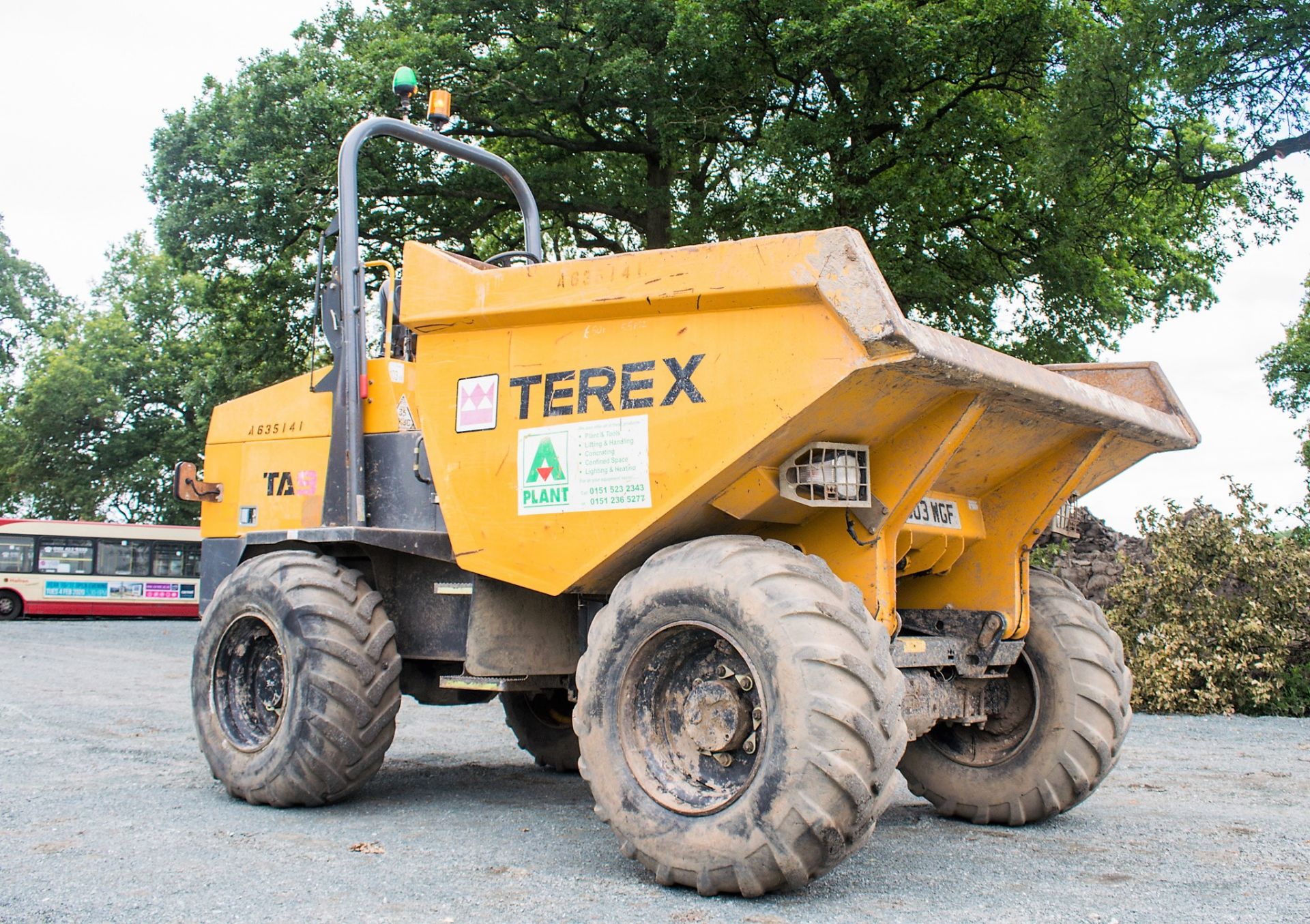 Terex TA9 9 tonne straight skip dumper Reg No: Q603 WGF   c/w V5 Road Reg Certificate Year: 2014 S/ - Image 2 of 21