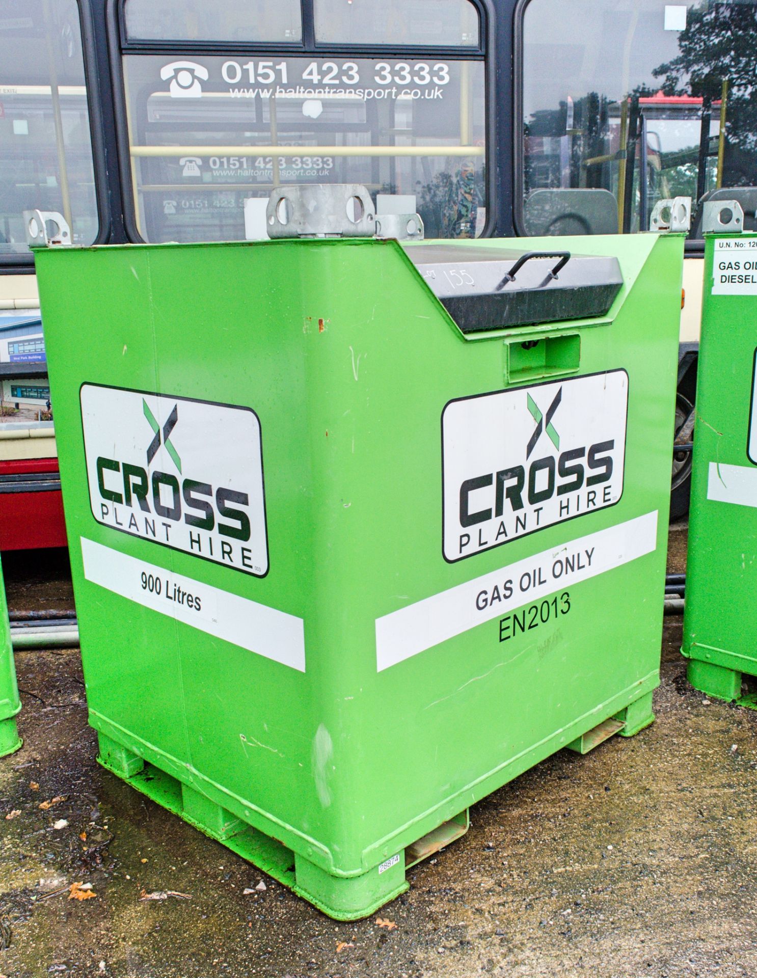 Cross Plant 900 litre fuel cube bunded static fuel bowser  c/w hand pump, delivery hose & trigger