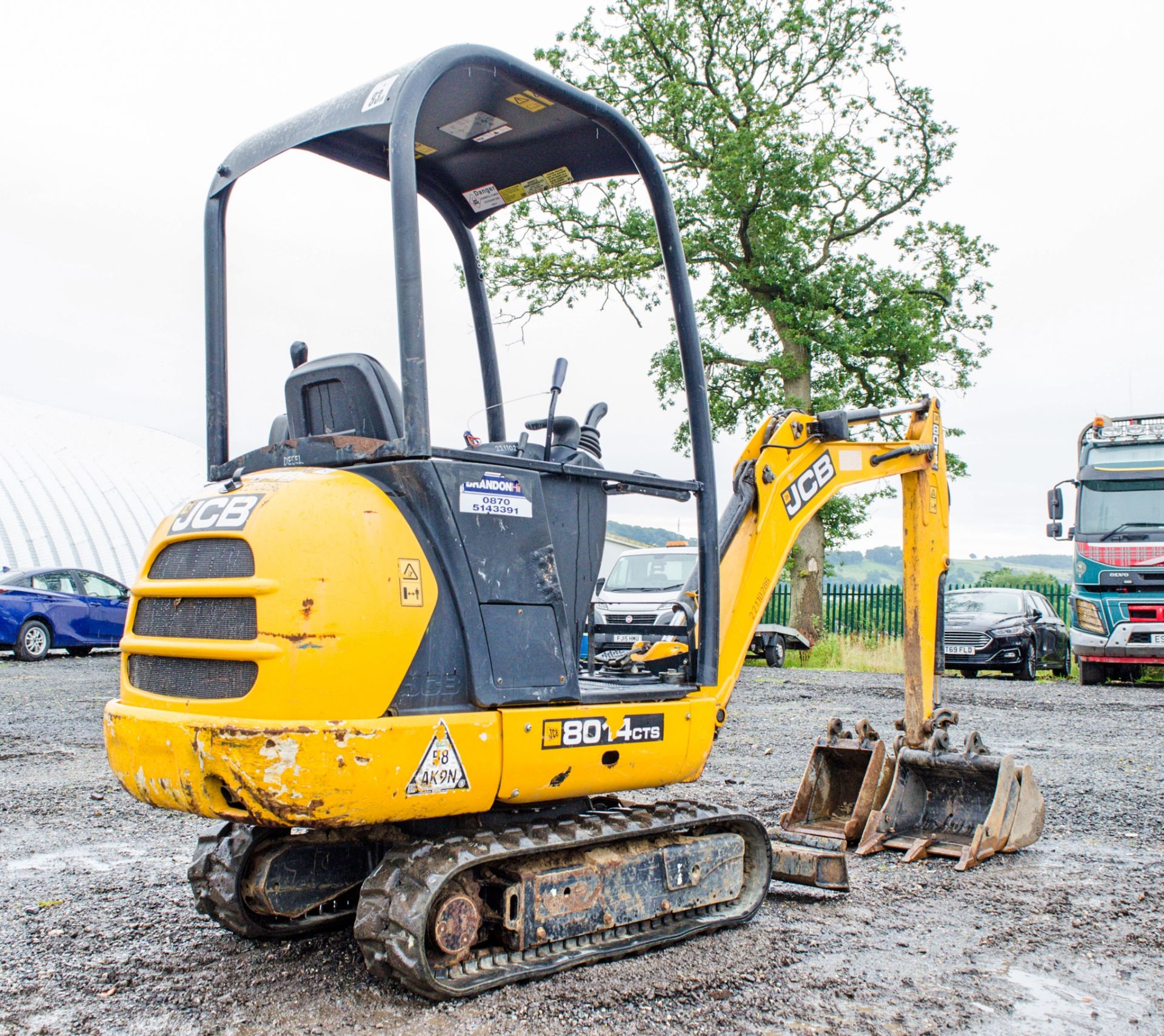 JCB 8014 CTS 1.5 tonne rubber tracked mini excavator Year: 2014 S/N: 2070464 Recorded Hours: 1102 - Image 3 of 20