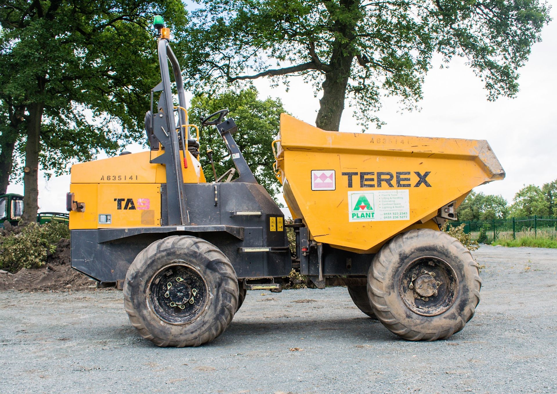 Terex TA9 9 tonne straight skip dumper Reg No: Q603 WGF   c/w V5 Road Reg Certificate Year: 2014 S/ - Image 7 of 21