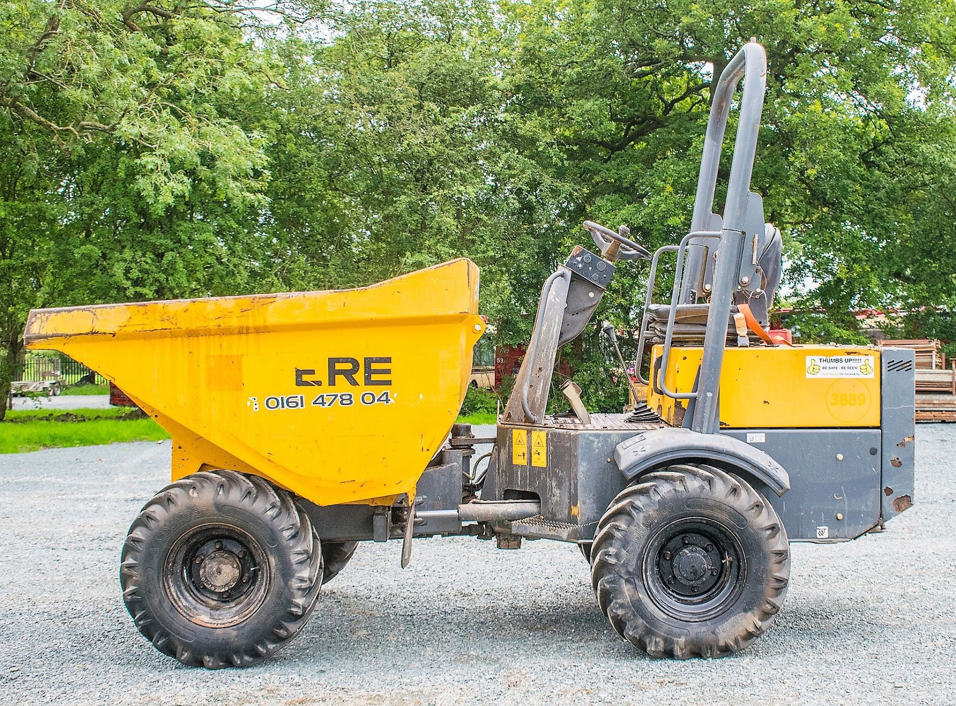 Terex TA3 3 tonne straight skip dumper  Year: 2014 S/N: PA6239 Recorded hours: 1102 3889 - Image 7 of 18