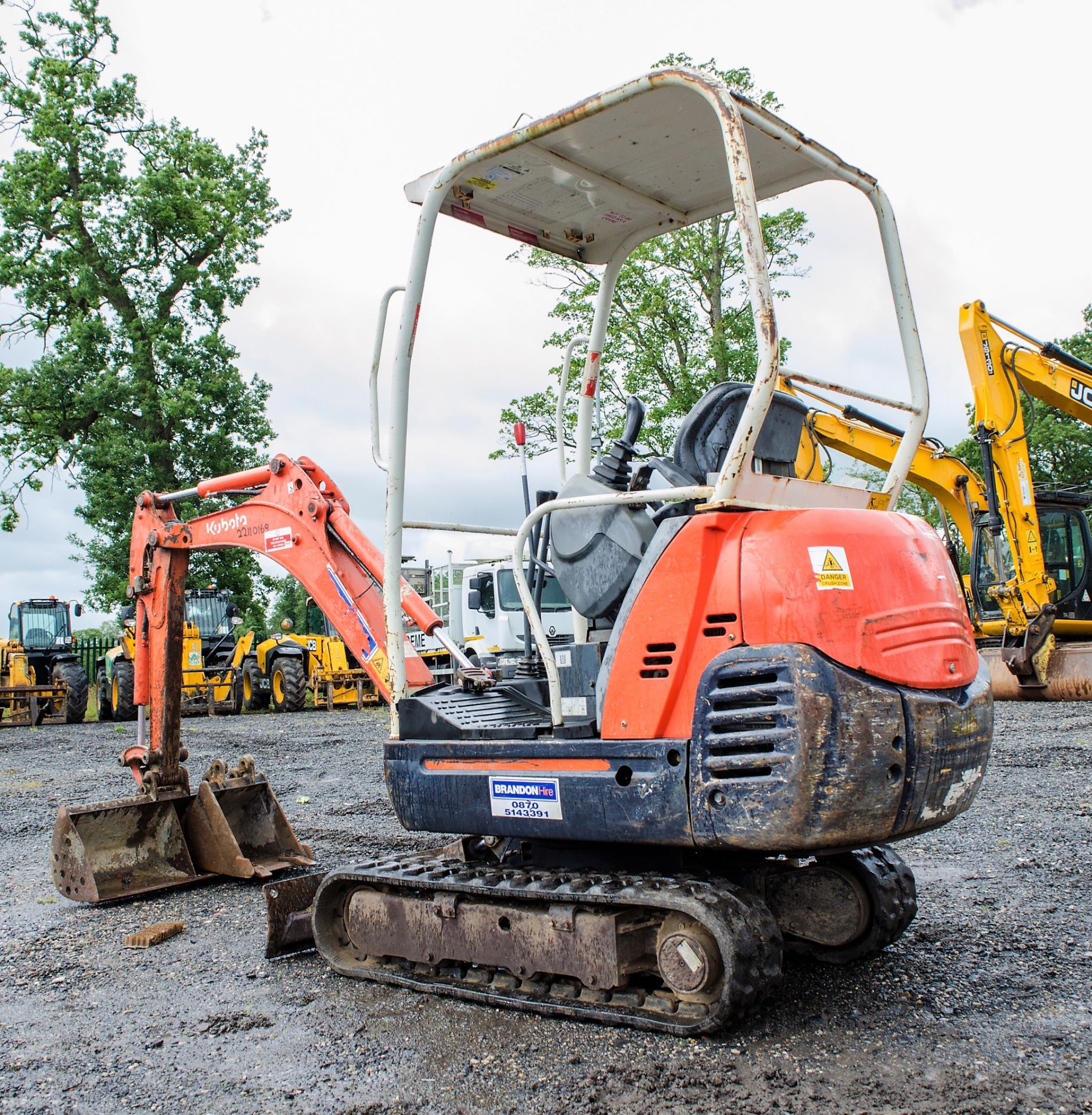 Kubota KX36-3 1.5 tonne rubber tracked mini excavator Year: S/N: 7075955 Recorded Hours: 3843 blade, - Image 4 of 19