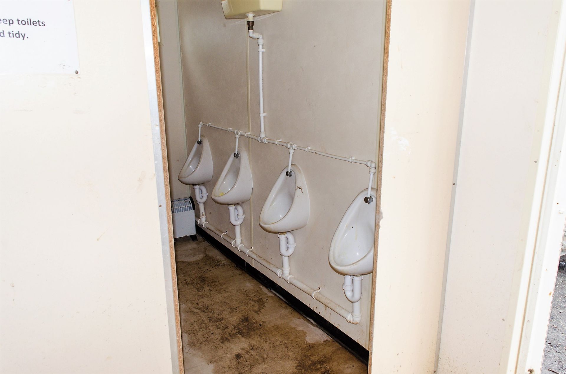 21 ft x 9 ft steel anti vandal toilet/drying room site unit Comprising of 3 urinals, 3 cubicles, 3 - Image 7 of 12