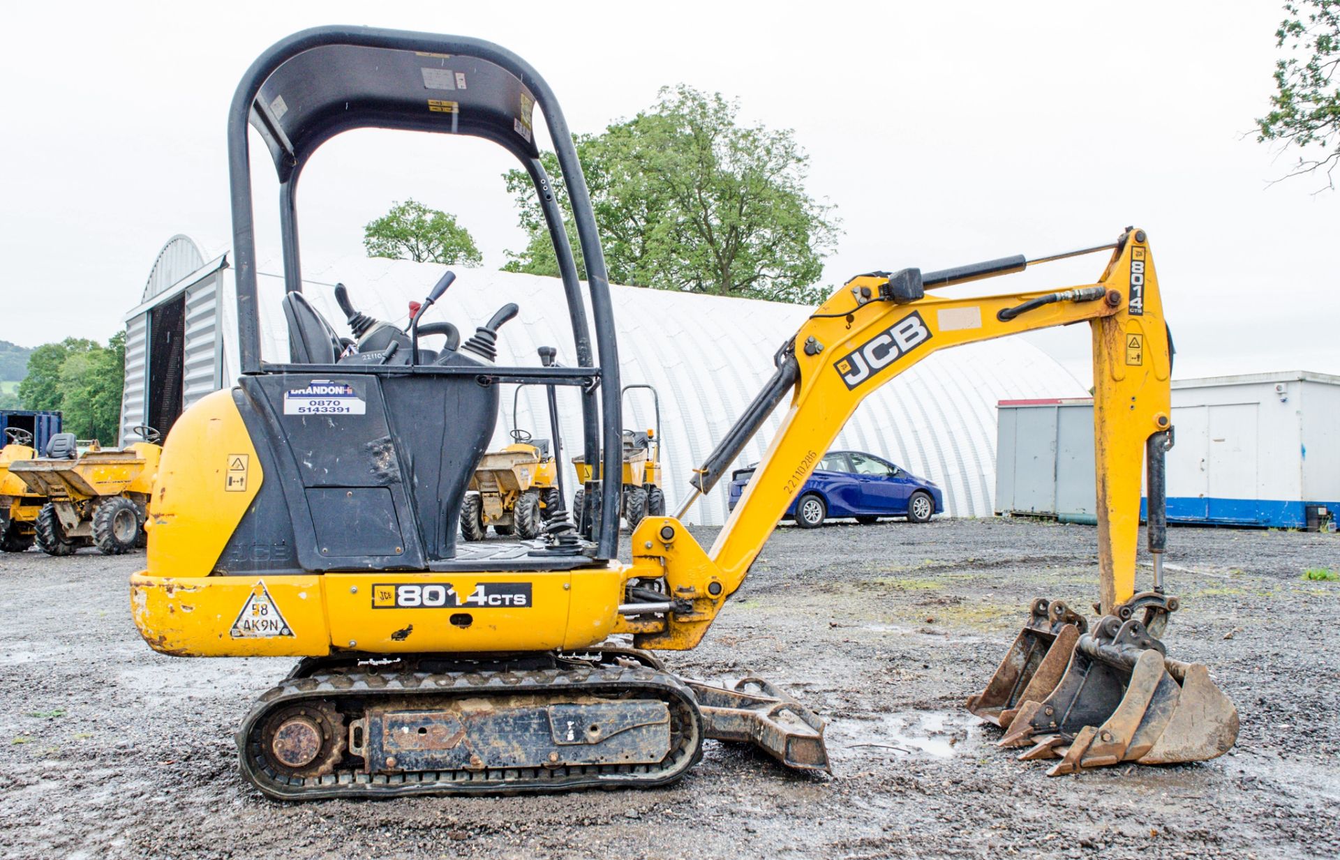 JCB 8014 CTS 1.5 tonne rubber tracked mini excavator Year: 2014 S/N: 2070464 Recorded Hours: 1102 - Image 8 of 20
