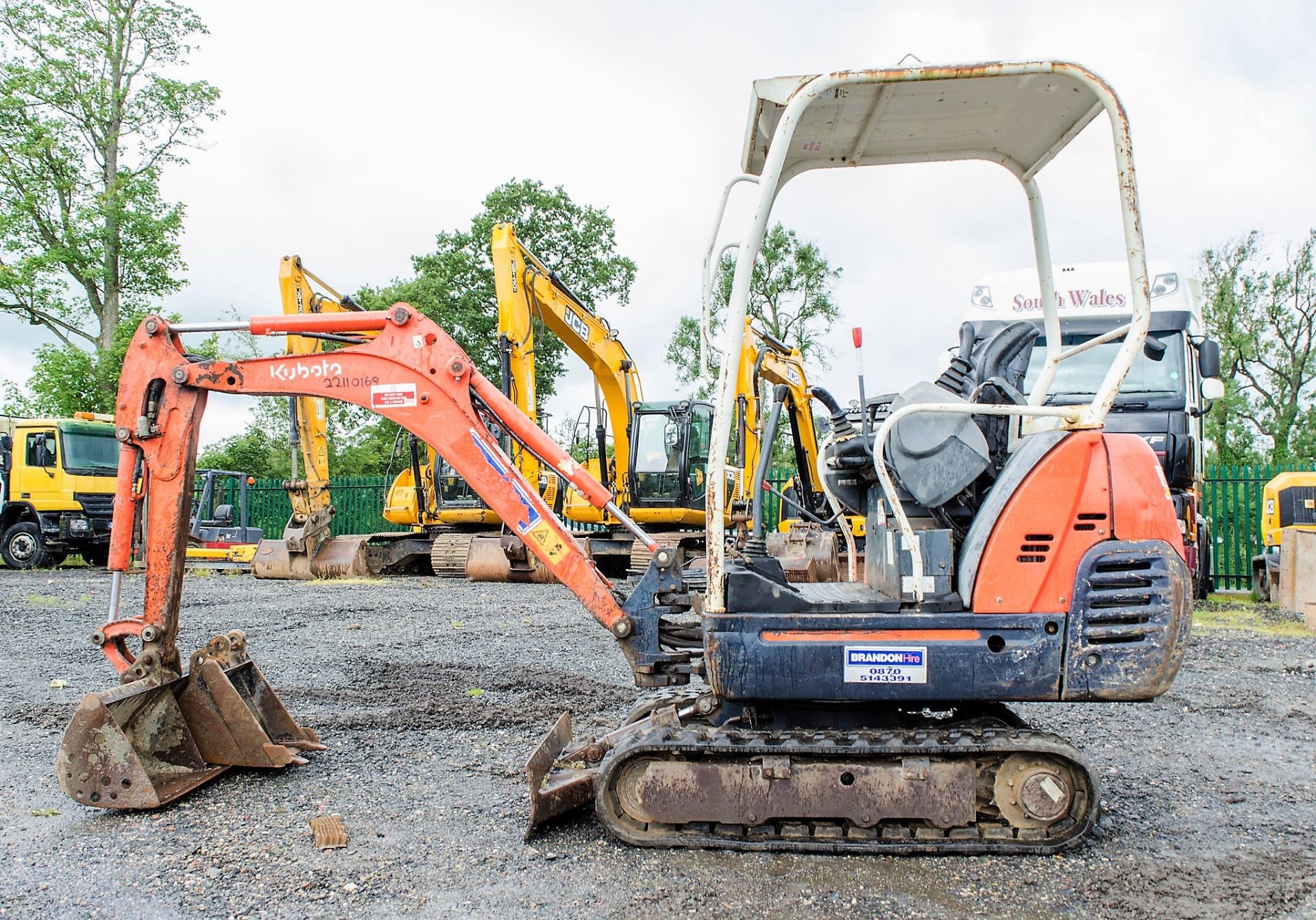 Kubota KX36-3 1.5 tonne rubber tracked mini excavator Year: S/N: 7075955 Recorded Hours: 3843 blade, - Image 8 of 19