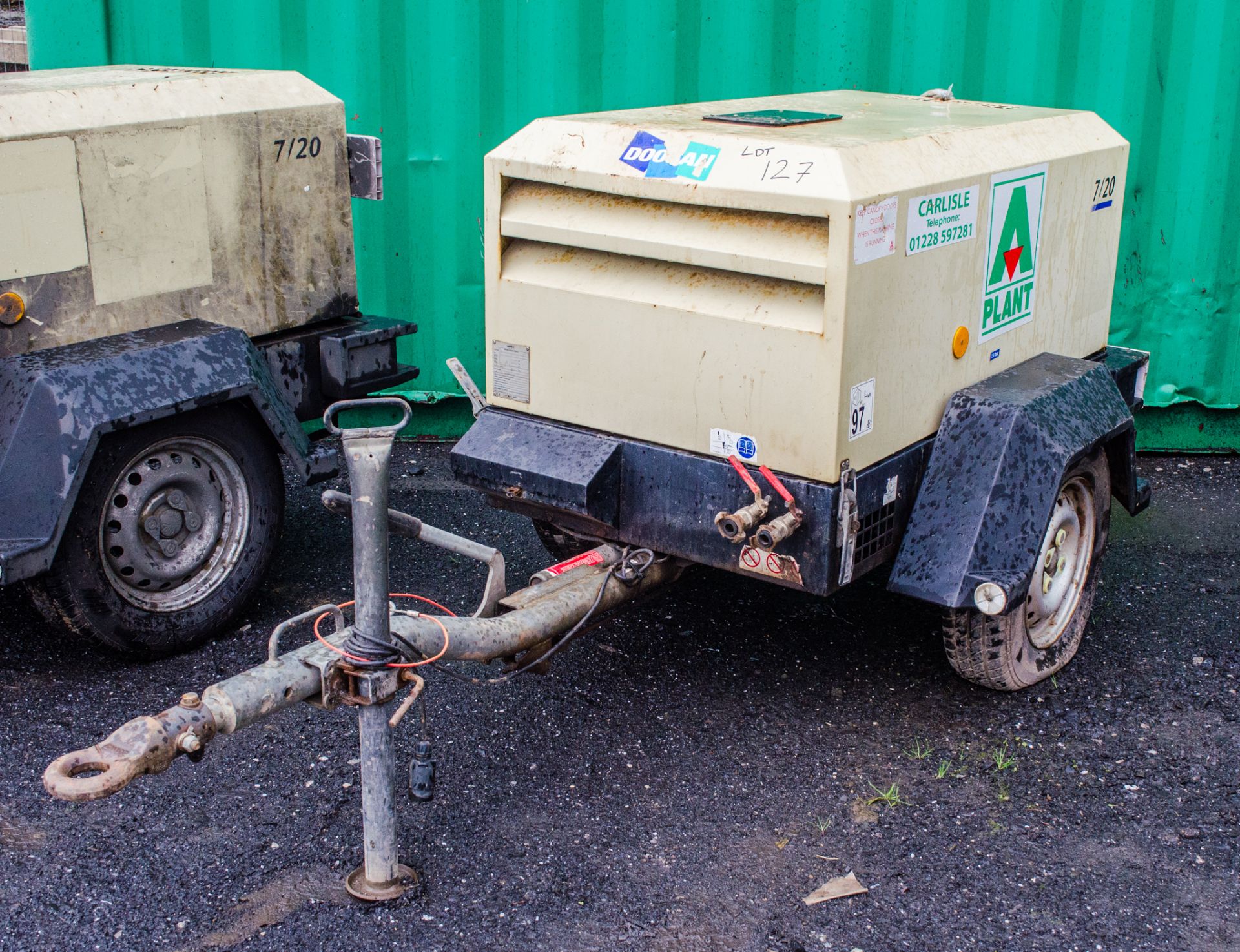 Doosan 7/20 diesel driven mobile air compressor  Year: 2012  S/M: 12349 Recorded Hours: 570 A577115