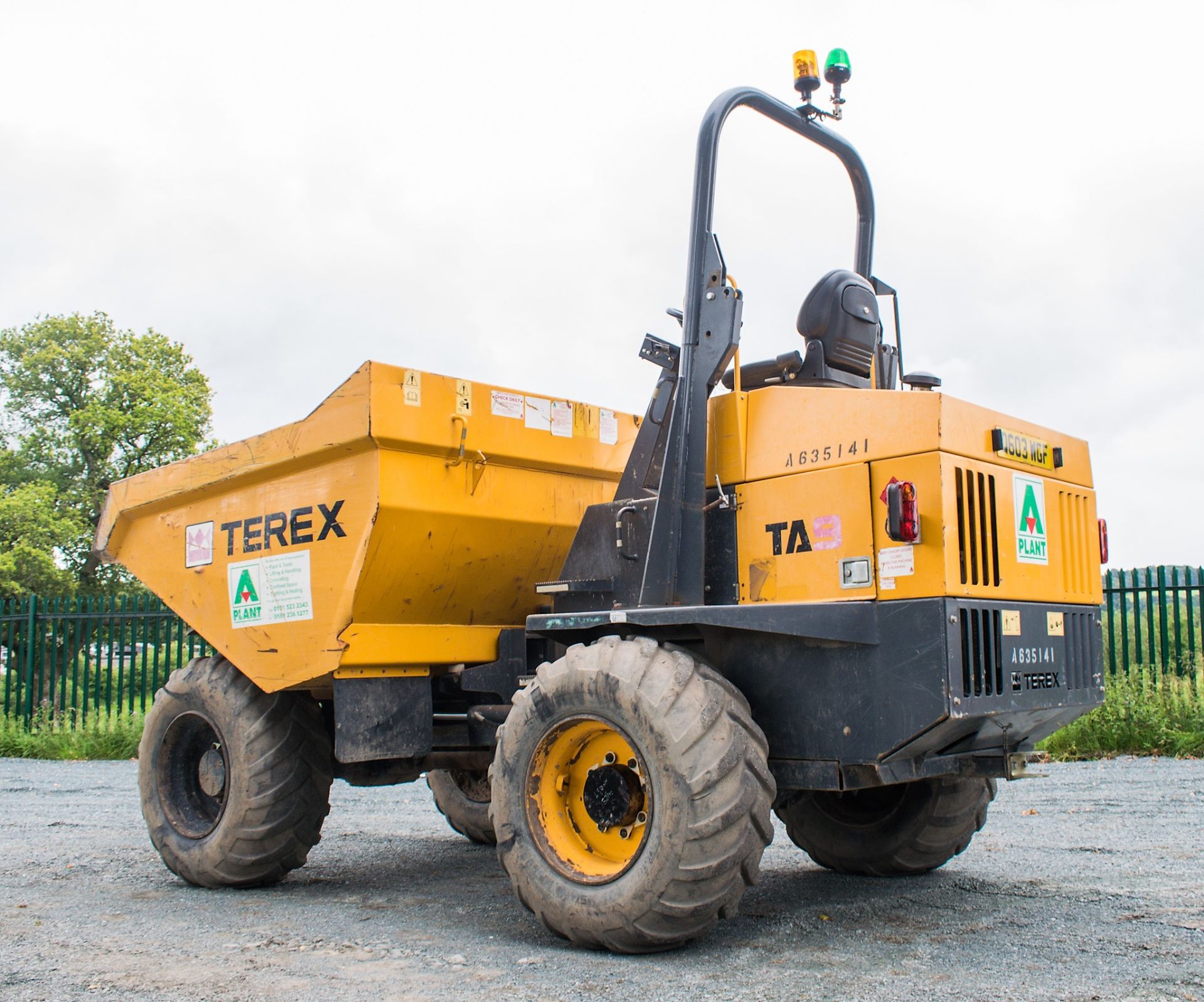 Terex TA9 9 tonne straight skip dumper Reg No: Q603 WGF   c/w V5 Road Reg Certificate Year: 2014 S/ - Image 4 of 21