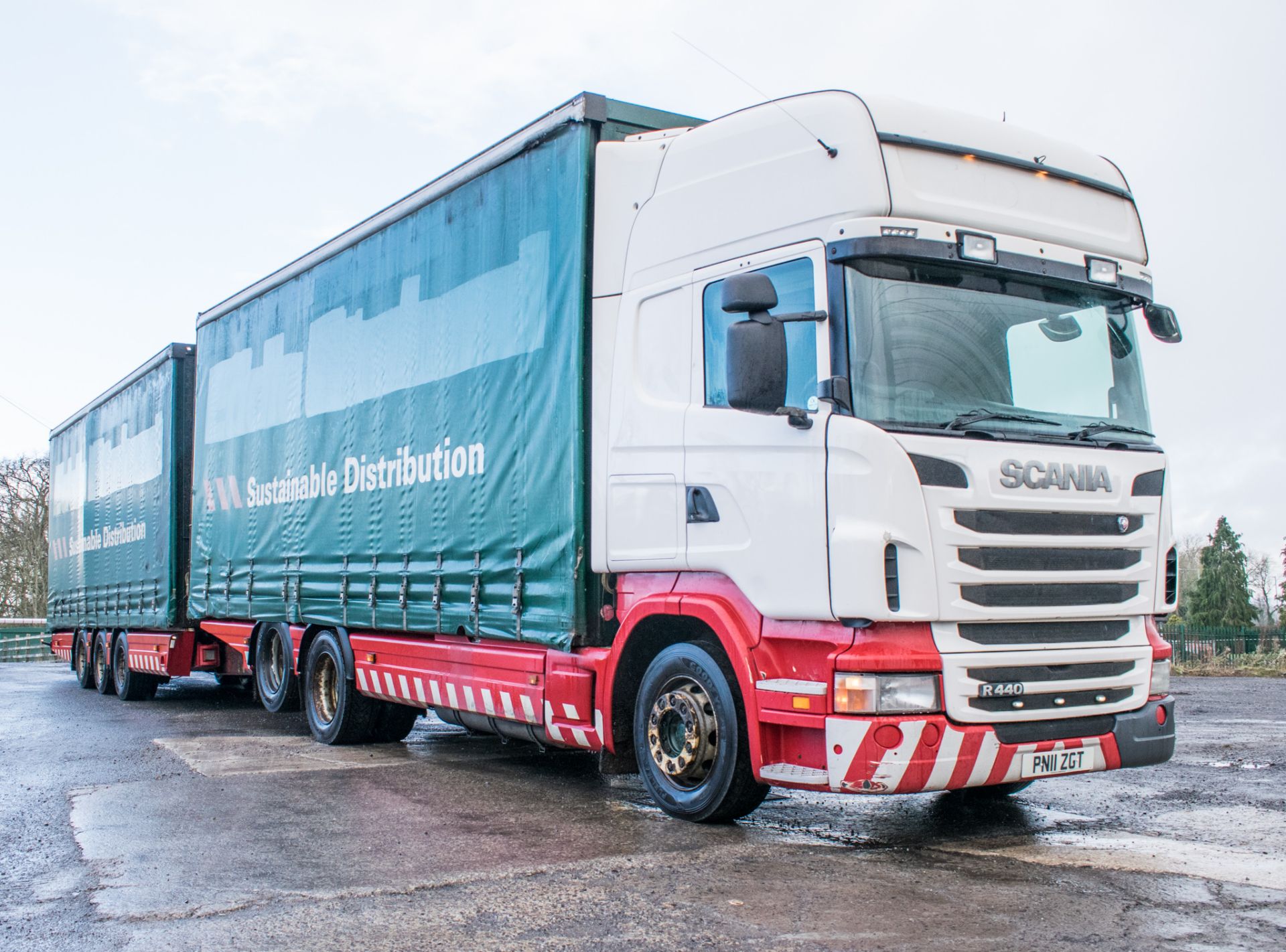 Scania R440 Topline 6 x 2 26 tonne curtain sided draw bar lorry Registration number: PN11 ZGT Date - Image 2 of 23